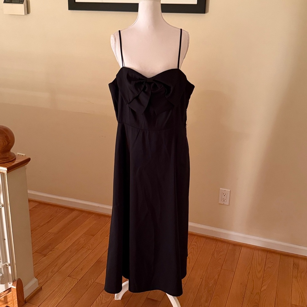 a new day Black Maxi Dress with Front Bow NWT